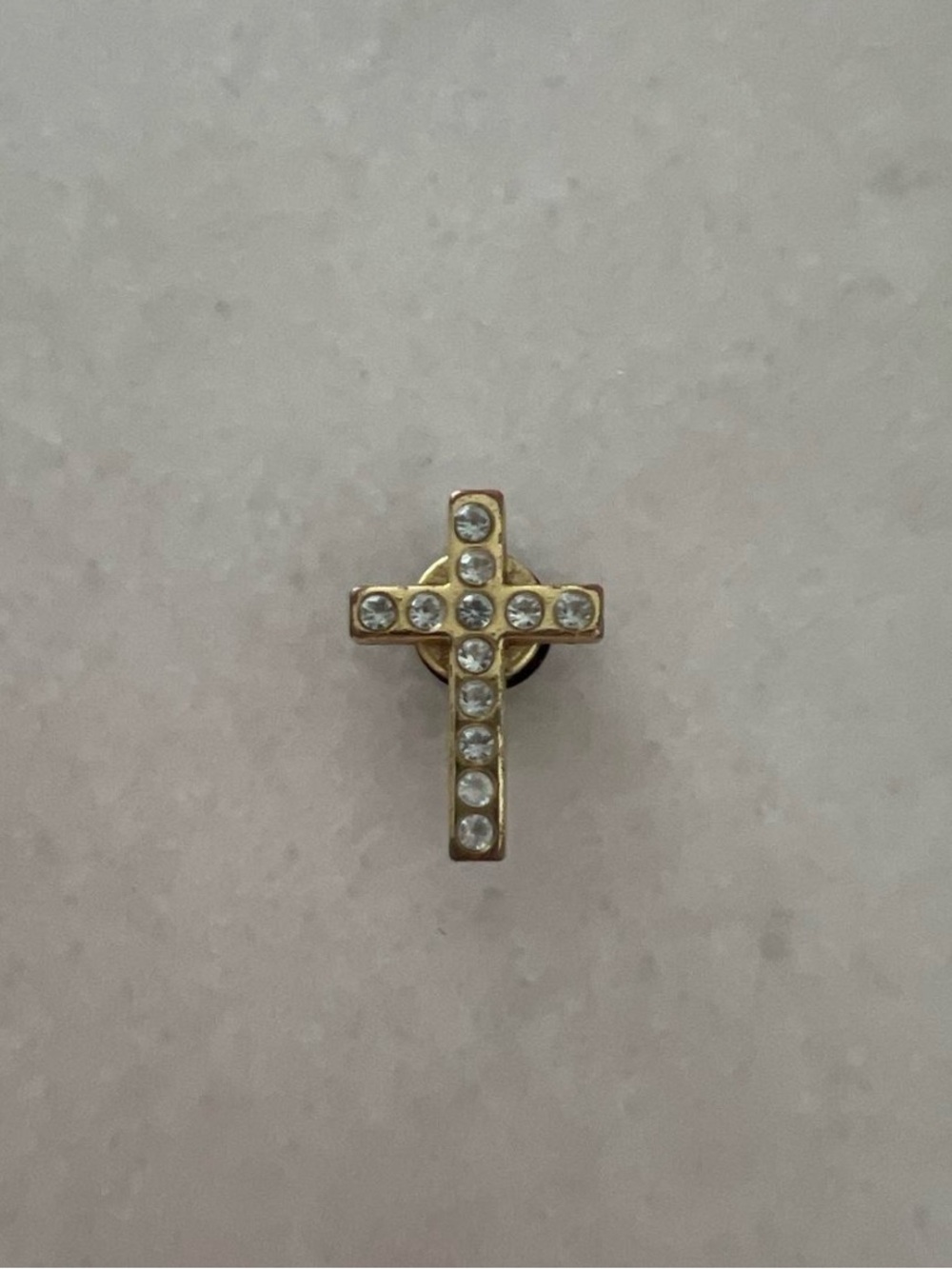 Gold cross with rhinestones jibbitz for crocs